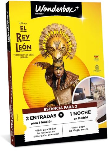 WONDERBOX Connect - Caja Regalo - El Rey Leon - Estancia - para 2 pers. | 2 entradas para 1 función - 1 noche de hotel en Madrid - Válido durante 27 meses