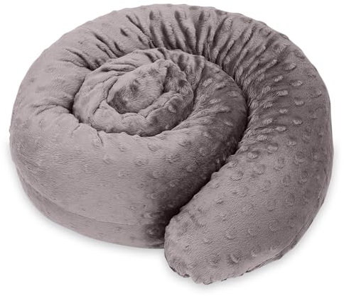 Totsy Baby Seitenschläferkissen Bettschlange Body Pillow 150 cm Minky - Kopfkissen lang Bettrolle Schlafkissen Nackenrolle Dunkelgrau