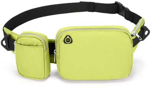 LALATCH Crossbody-Bauchtaschen für Damen und Herren, Cross-Body-Gürteltasche mit verlängertem Gurt, überall Gürteltasche, Bauchtaschen-Sets für Reisen, Laufen, Grün , Small, modisch