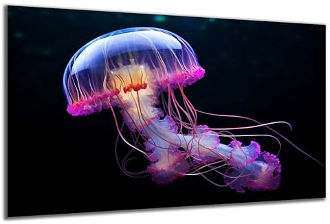 DARO Design - Wand-Bild auf 6mm HDF 30x20 cm Qualle - Wand-Deko Bilder Geschenk