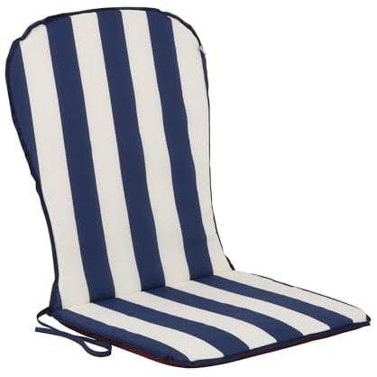 PATIO Stuhlauflage Niedriglehner 89 x 44 cm Gam Monoblock Auflage Stuhlkissen Streifen blau weiß Wendekissen mit Schnüren