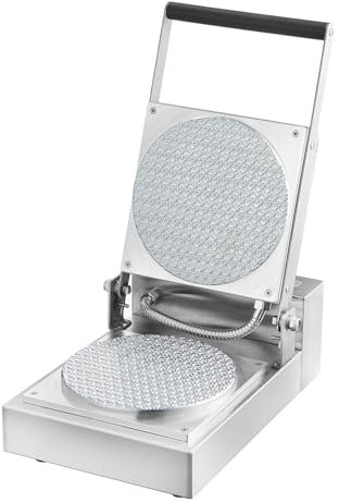 KHZKHC Gaufrier Électrique Cornet Crème Glacée, Machine Commerciale Cornet Crème Glacée Croustillante, Revêtement Antiadhésif en Téflon, Température Chronométrée, Chauffage Température