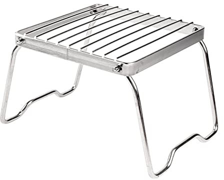 SOFORFREEM Klappbarer Multifunktionsgrill für Feuerstellen, tragbarer Edelstahl-Camping-Grill, Halterung für Holzofen im Freien