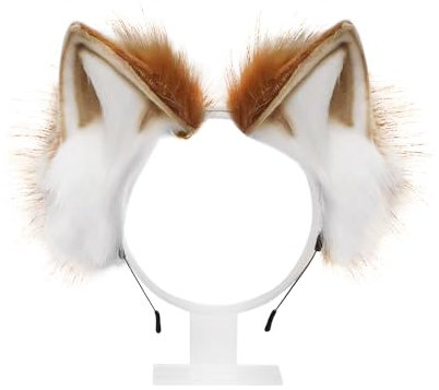 Bandeau Oreilles d'Animal - Renard, Chat, Fourrure - Accessoire pour Fêtes (Marron)
