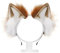 Bandeau Oreilles d'Animal - Renard, Chat, Fourrure - Accessoire pour Fêtes (Marron)
