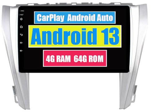 RoverOne Autoradio CarPlay Haupteinheit für Toyota Camry 7 XV 50 55 2015 2016 2017 Android Auto Touchscreen Sat Navi Bluetooth WiFi Radio Player