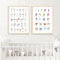 AWKFHF Arabische Islamische Alphabet Kinderzimmer Malerei Bilder,Leinwandbild Poster Kein Rahmen Kunstdruck Wohnzimmer Deko Schlafzimmer Bilder Wanddekoration (2X40X60CM,ohne Rahmen)