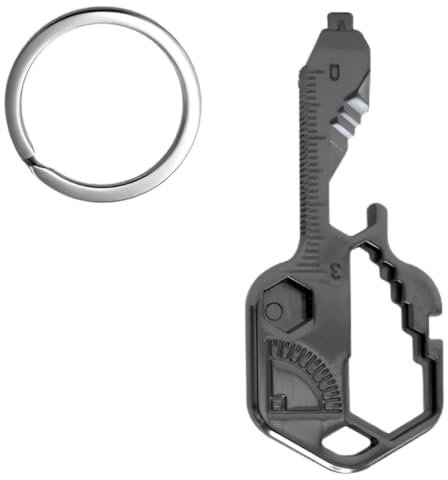 JEXOWIQ 24-in-1-Multifunktionsschlüssel-Schlüsselwerkzeug, mini multitool,tragbares Outdoor-Werkzeug mit Edelstahlanhänger, Outdoor, Camping, Radfahren, Bergsteigen Schraubenschlüsselwerkzeug