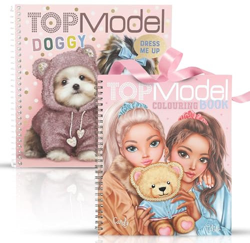 TOPModel Malbuch TEAM TEDDY & Dress Me Up Stickerbuch DOGGY: 40 Ausmalseiten mit coolen Model-Motiven und Kuschel-Teddys im Malbuch, plus 24 Seiten und 11 Stickerbögen