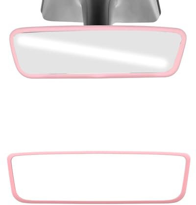 KGDUYC 1 Stück Rückspiegelabdeckung, Silikon-Autospiegelabdeckung, rosa Spiegelzubehör, Autospiegel-Schutzrahmen, Silikon-Autospiegelrahmen, Autozubehör (rosa)