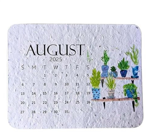 Kreativer Pflanzbarer Kalender, 2025 Papierkalender verbindet Sie mit der Natur, kreativer Kunstkalender, 12 Monate, Wandkalender für Zuhause, Wanddekoration