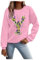Damen Sweatshirt mit 3D Karnevalsmuster Damen 3/4-Ärmel, Karnevals-Thema-Kostüm Sexy Rippshirt Mode Casual Oberteile Mode Pullover Tunika mit O Ausschnitt Pailletten Tops für Frauen Party Nacht