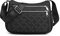 YUESITE Umhängetasche Damen, Kleine Gesteppt Schultertasche mit mehreren Taschen Leichte Wasserdichte Messenger Bags Nylon Geldbörse Handtasche Schwarz