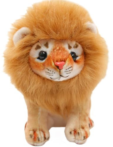 AQCQDQ Löwen Plüschtier, Löwen Cartoon Puppe, König Der Löwen Kuscheltier, Löwen Plüsch Puppen für Kinder, Löwe Kuscheltier Ideal für Kindergeburtstag Oder Party (28 cm)
