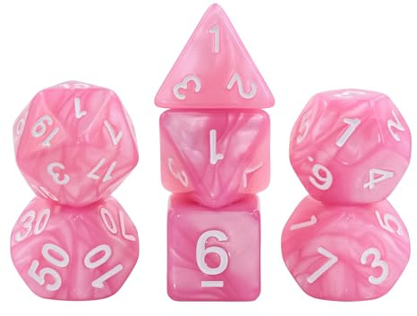 Epic Forge Würfel-Set mit 7 verschiedenen Formaten – Rosa Perlmutt