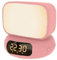 Oiqippnbv Enceinte Bluetooth Multifonction Réveil Veilleuse LED Enceinte Horloge de Bureau Rotative LED Rose