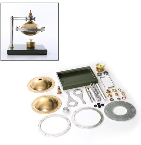 Joytopiaminds UFO-Dampfmaschinen-Modellbausätze zum Selberbauen mit Kupferkessel und Spirituslampe, selbst zusammenbaubare Dampfmaschine mit rotierender Aufhängung für physikalische Experimente