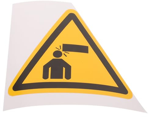 Kichvoe Achtung mit Lesbarer Schrift Kopf aus Pvc Gelb Selbstklebend Warnschild Starke Haftung für Lager und Parkplätze