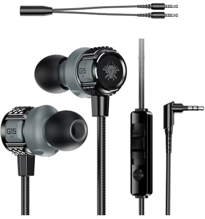Sbshiouu Cuffie da 3,5 mm con microfono per PC Comuter Auricolari per computer portatile Desktop Notebook Gaming Earbuds