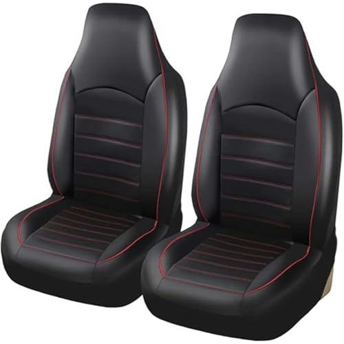 WXEXUDIN 2Pcs Autositzbezüge Für Dacia Dokker 2012 2013 2014 2015 2016 2017 2018 2019 2020 2021,Vorne Autositz Schonbezug Sets Leder Sitzbezug rutschfest Atmungsaktiv Autositz Innenraum Zubehör,Red