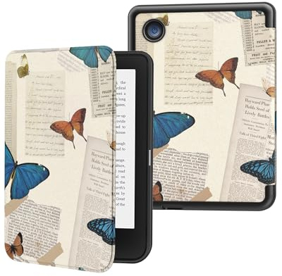 MoKo Étui pour 6 Tolino Shine Color/5 &Kobo Clara BW/Color, Papillon | Ultra Fin et léger, Fonction Veille/réveil Automatique pour Kobo Clara 6 2024/2022