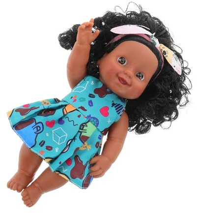 BESTonZON Lebensechte Babypuppe 18cm Bewegliche Simulationspuppe Aus Vinyl Realistische Schwarze Babypuppe Für Kinder Puppenspielzeug Für Zuhause Und Reisen