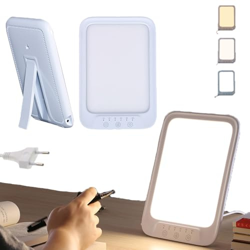 Snrtevu Tageslichtlampe mit bis zu 56000 Lux, UV-freie Daylight Lamp (23000-56000 Lux), Tageslichtsimulation, Flimmerfrei mit Touch & Timer, ideal für Büro & Home Office (12V)