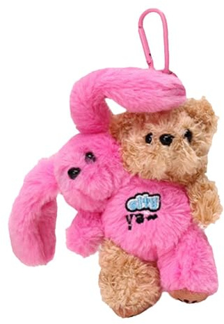 Générique Porte-clés Ours, Ensemble De Porte-clés Ours en Peluche Double Doux Et Mignon De 10,5x13 Cm, Petit -en Peluche avec D' Visages Assortis pour Les Adolescents, Les Adultes, Bureau