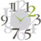 CalleaDesign Russell - Moderne Wanduhr Hingucker, große Ziffern, Heim und Bürodekoration, geräuschlos, Made in Italy [Quarzgrau, Weiß, Apfelgrün].