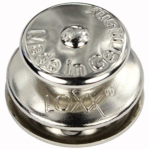 10 Stück LOXX® Oberteil Knopf Groß für Stoff bis 2,5 mm - Messing vernickelt Made in Germany Schnellverschluss