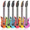 Aufblasbare Musikinstrumente - Gitarre, Saxofon & Mikrofon - Zubehör für Partys - zufällig ausgewählte Farben - 4 Gitarren