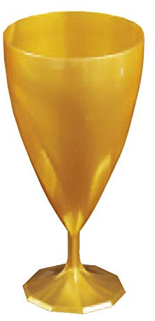 ADISERVE 6 Verres à Eau Plastique réutilisable 20 cl Or