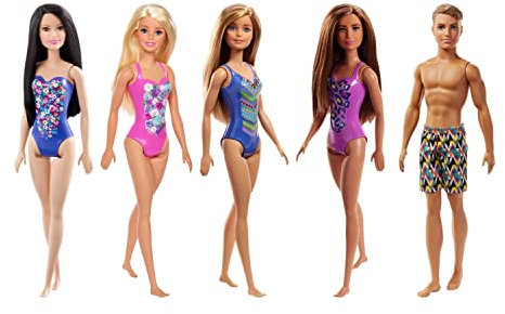 Barbie Muñeca con Bañador Floral, Juguete para Niñas y Niños +3 Años (Mattel GHW37), Multicolor