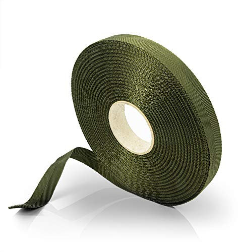 Effaband Baumanbinder 25m olivegrün Breite 10 mm/Pflanzenbinder zur Baumbefestigung aus witterungsbeständigem & verrottungsfestem Polyester/Pflanzenhalter als Pflanzen- oder Baumstütze