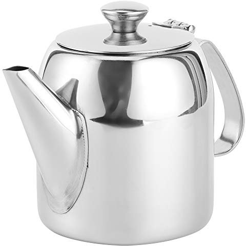 Tisaniere Infuseur Thé Inox, Théière, bouilloire à thé en acier inoxydable à bec court, pour restaurant maison café thé hôtel(20 oz (about 500ML))