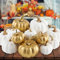 Benjia Kürbis Herbst Deko Dekoration Draußen, Weiß und Gold Kürbisse Zierkürbisse Herbstdeko Herbstdekorationen Halloween 16 Stück