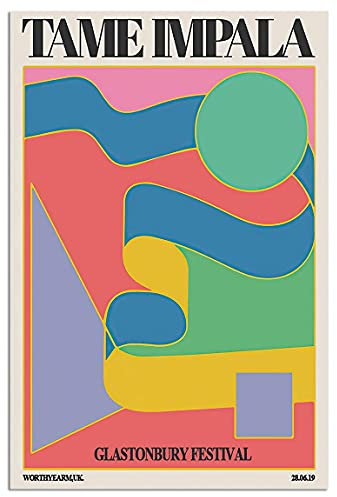 Tame Impala Poster, Tame Impala Vinyl, Tyler The Creator, Leinwandkunst für Wohnzimmer, Dekoration, ästhetische Vintage-Poster und Drucke, Wohnheim, Badezimmer, blau, Albumeinband, 40.6x61 cm