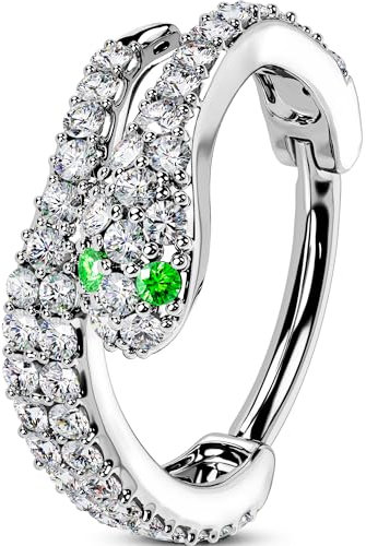 OUFER 16G Schlange Helix Piercings Silber Chirurgenstahl 10mm Rook Tragus Conch Piercing Ring Clicker Hoop Daith Snug Knorpel Ohrring Ohrpiercing Cartilage Earring Nasenring Körperschmuck