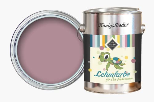 Caleo Color Lehmfarbe KÖNIGSFLIEDER Dunkelrosa/Flieder, 2,25 Liter - ökologische Wandfarbe für Wohnzimmer und Co. - hoch deckend, tropffrei, geruchsneutral