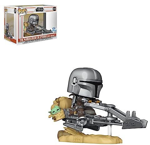 Funko POP! Rides Deluxe: Mando on Speeder (Star Wars: The Mandalorian) Special Edition, Mehrfarbig, 68285