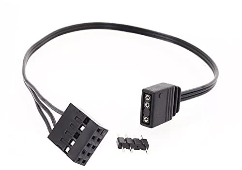 iHaospace RGB Adapter Cable for Thermaltake Riing Plus Trio Quad RGB Fan, Verbinden Sie sich mit 5V 3 Pin ARGB Geräten, 9 Pin auf 3 Pin Adapter Kabel