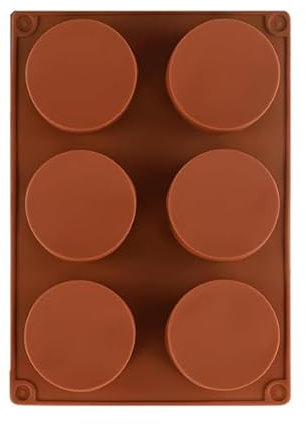 Selecto Backzylinder-Silikonform, 1 Packung, runde Zylinderform mit 6 Mulden für Cupcake, handgemachte Seife, Muffin, Kuchen, Käsekuchen, Brownie, Schokoladenüberzug