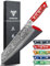 SANMUZUO Cuchillo de Kiritsuke Profesional, 22cm - serie Xuan - Cuchillo Cocinero de Cocina de Acero de Damasco con Mango de Resina (Rojo puesta del sol)