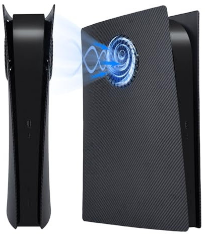 Mcbazel PS5 Digital Faceplate Cover mit Kühlungsluftschlitz als Ersatzplatte für Digital Edition Konsole, Staubdicht und Kratzfest - Kohlefaser(Nicht für PS5 Slim/Pro)