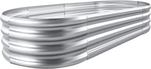 Speedwellstar Raised Metal Garden Bed Planter – 1.2m Galvanised Steel, Double Layer Elevated Flower & Vegetable Grow Box + Free Gloves 6.8 Kgs
