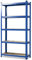KARAT Schwerlastregale für Garage, Keller, Werkstatt - Steckregal - Weitspannregal - Lagerregal - Kellerregal - Eckregal - Reifenregal - Gitterregal (Blau, 45 x 90 x 180 cm)
