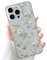 ZTOFERA Floral Case Compatible with iPhone 14 Pro (6.1) for Girls Women, Ultra Slim Flexible Soft Silicone Protective Phone Case with Cute Flowers Leaves Pattern Shockproof Bumper Cover, Transparent