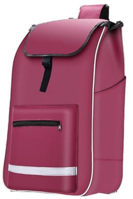 harayaa Ersatztasche für Einkaufswagen, Handwagentasche, tragbare Ersatztasche für den Einkauf, stabile Einkaufswagentasche, Trolleytasche für draußen, Rot