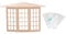 Miniature 1/12 Dollhouse Bay Window, Small Birchwood Window Model for DIY with 3 Stickers, Exquisite Wooden Doll Window for Doll House