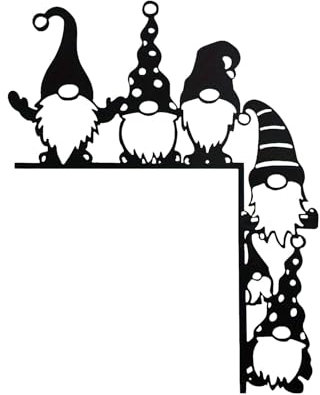 Weihnachten Türrahmen Dekorationen Weihnachtsdeko Lustige Weihnachtsmann Türecke Dekoration Weihnachten Türrahmen Ornament Türdeko Geschenke für Wände Türen Fenstern Eckschild Deko (Black-4, One Size)